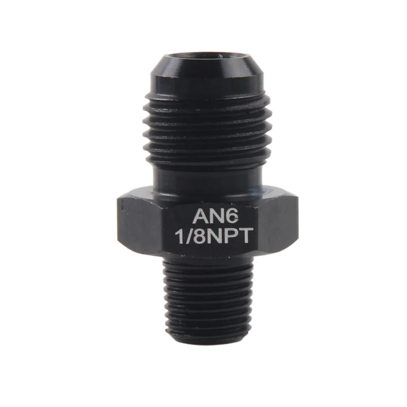 AN-10 To M12x1.5 Metric Adapter - Black JIC Flare To Straight Male Hose Fitting