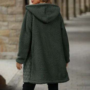 Women's Thick Warm Down Cotton Coat Oversized Women's Parka Quilted Cocoon Padded Jacket Loose Casual Hooded Parker Overcoat 3