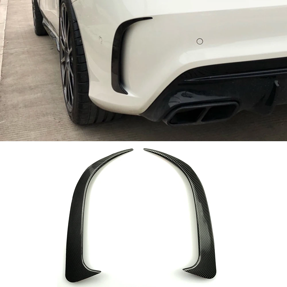 

Gloss Black ABS Plastic Rear Bumper Side Lip Spoiler Vent Canards for Mercedes-Benz W117 CLA 200 250 45 AMG 2014-2018 Auto Parts