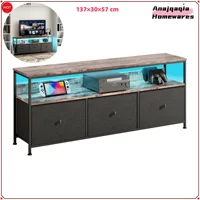 Шкаф для телевизора Anajqaqia, шкаф для телевизора со светодиодной подсветкой, меняющий цвет, с 3 ящиками, стол для телевизора, с открытым местом для хранения вещей для гостиной, спальни