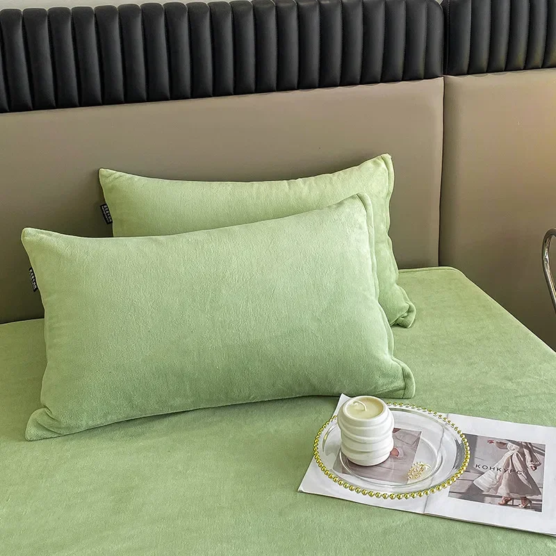 thumbnail image 1 of Funda de almohada de tela de terciopelo para dormir, ropa de cama de alta calidad, funda de almohada de Color sólido, funda de almohada de franela cálida de invierno, 1 of 5