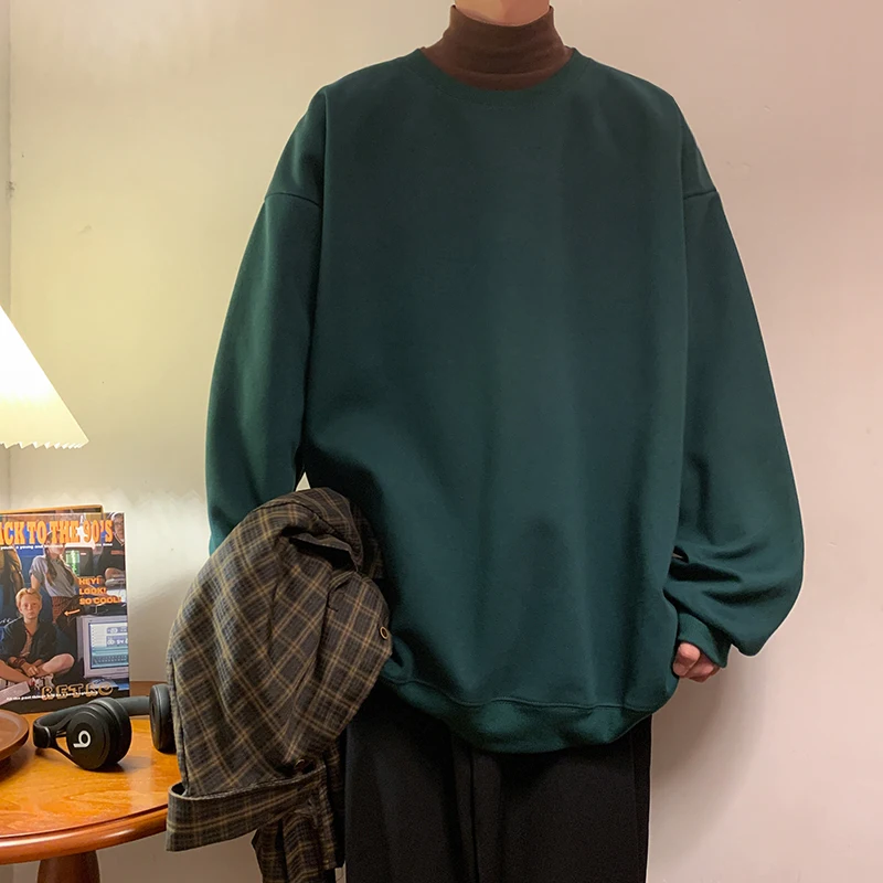 

MrGB Chinese Style Solid Color Men Sweatshirts Large Size Autumn New Pullovers Basic Clothing Harajuku Male Hip Hop Streetwear