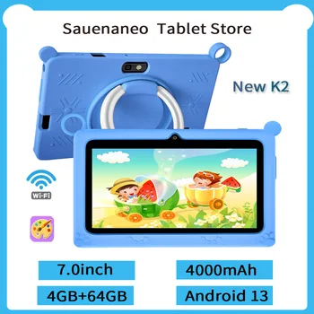 Nuovo 5G WIFI apprendimento per bambini Tablet da 7.0 pollici 4GB RAM 64GB ROM Quad Core Mini Tablet con custodia in pelle supporta giochi 4000mAh 1