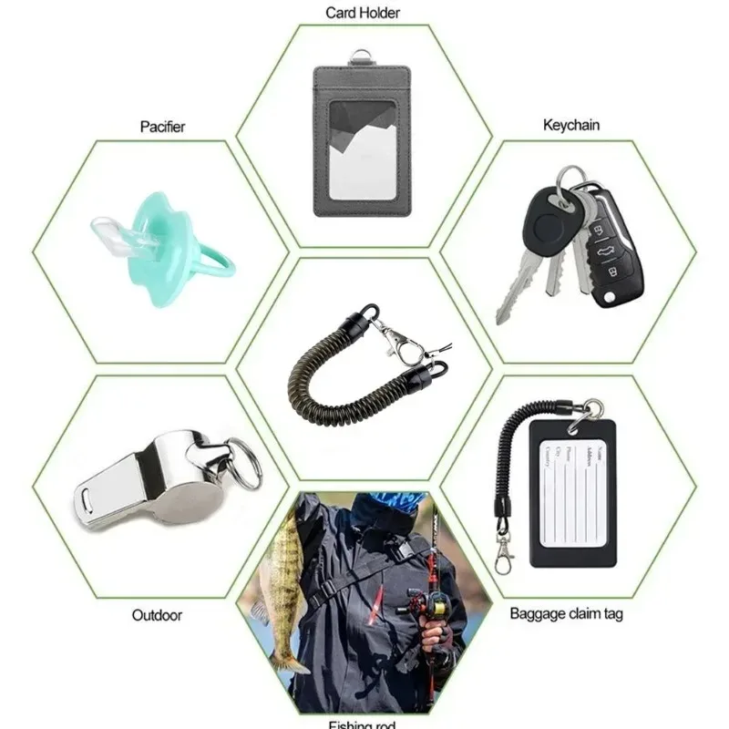 Telescopic Anti-Drop Phone Tether with Buckle and Keychain Attachment