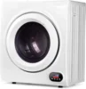 Compact Laundry Dryer, 3.5 cu ft Front Load Stainless Steel Clothes Dryers With Exhaust Pipe, 1500W, LCD Control Panel Four-Func 1