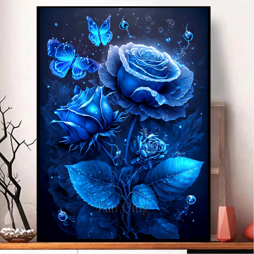 Blue Rose 5D DIY Diamond Painting Mosaic Dream Fantasy Flower