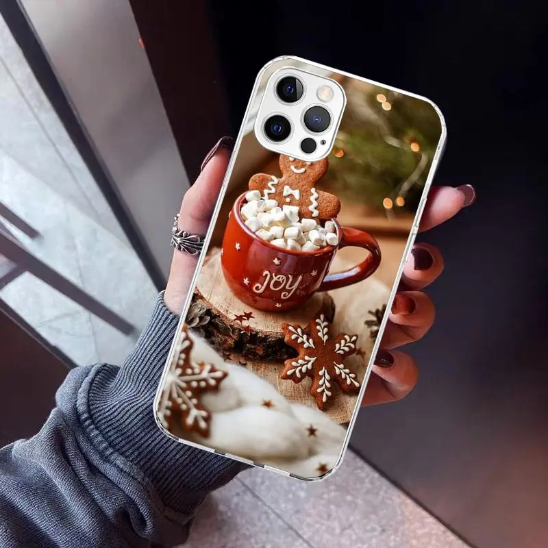 thumbnail image 1 of Funda de teléfono de Navidad para iPhone, carcasa de silicona con estampado de café de invierno para iPhone 15, 14, 13, 12 Mini, 11 Pro Max, 7 Plus, X, XS, XR, 8 + SE, 1 of 5