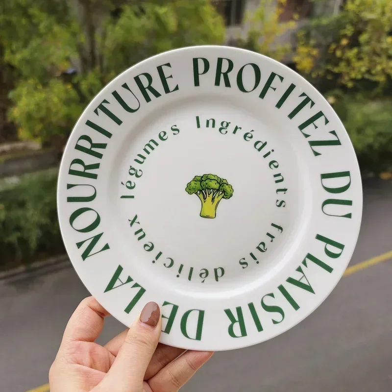 8inch Ceramic Plate Tableware Flat Plates Dessert Dish Cake Saucer Salad Plates and Dishes Carton Dinner