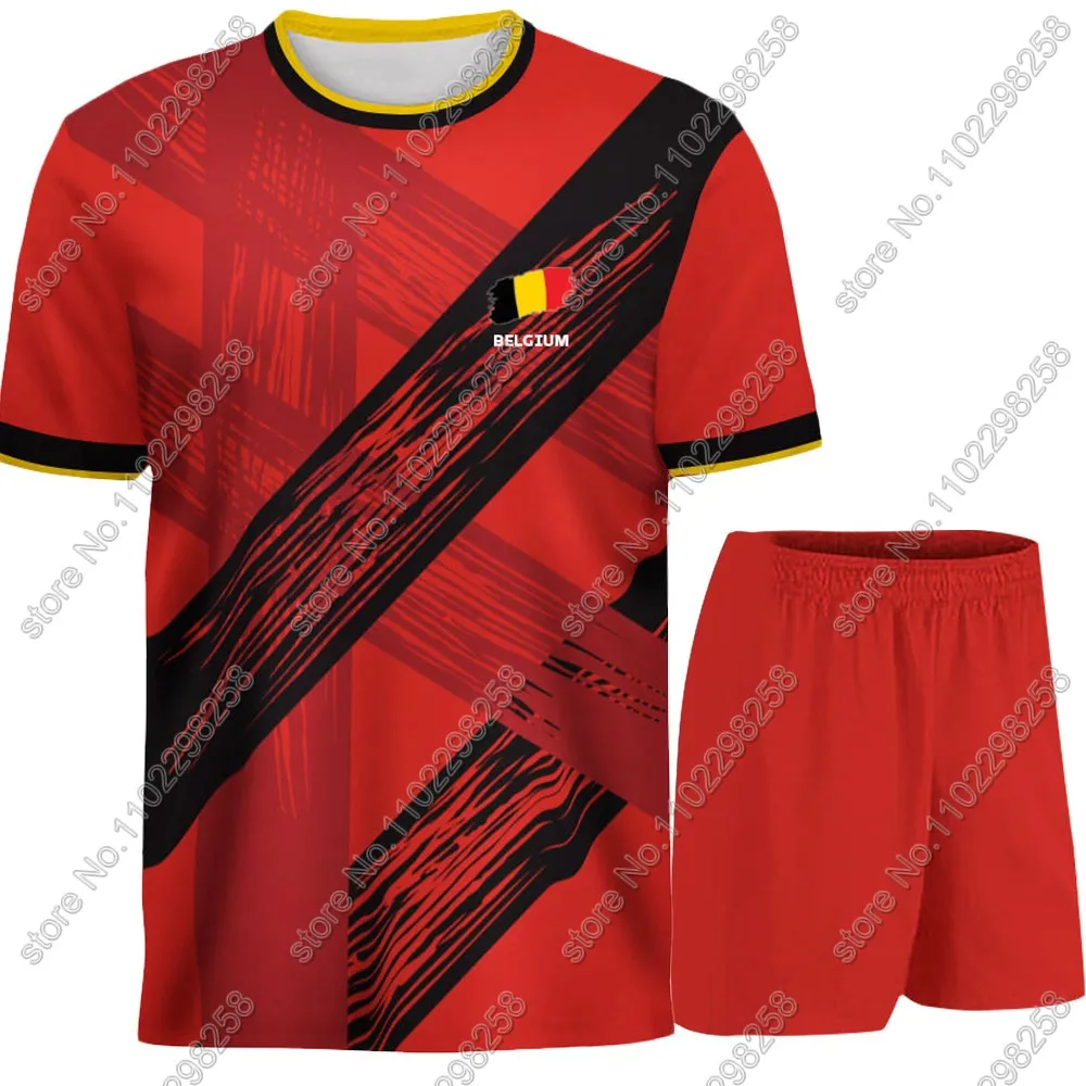 Maillot Belgium National Jersey team Fans T Shirts 3D Print Mens Shorts Running Streetwear Casual Training Suit Clothe