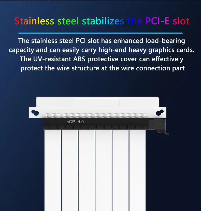 180° PCI-E 3.0/4.0 X16 GPU Extension Cord Shielded Flexible Mounting Riser Cable