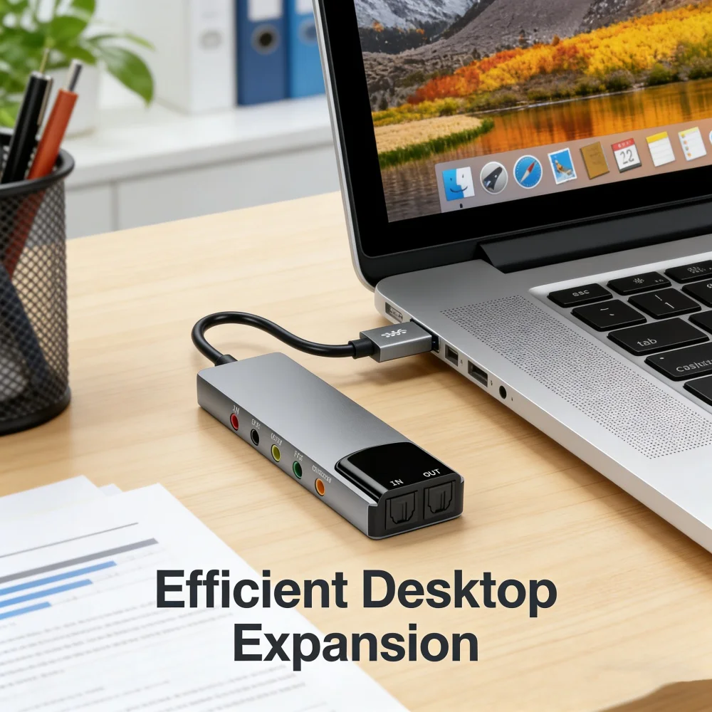 Usb 사운드 카드 컴퓨터용 고품질 USB 광섬유 Spdif 사운드 카드 외부 ..