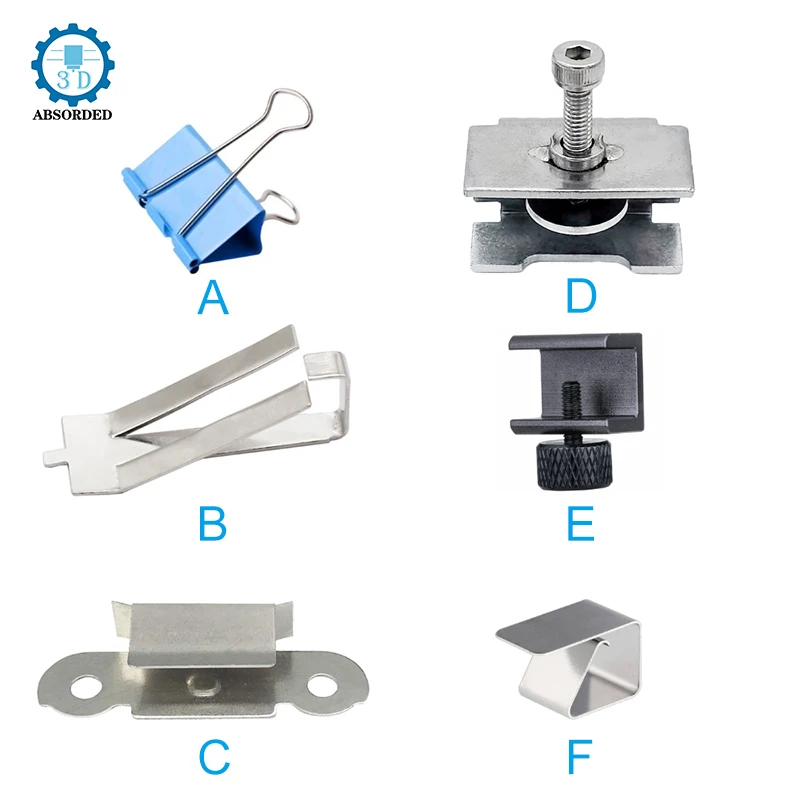 4PCS 3D Printer Glass Hotbed Platform Clamp Colorful Heated Bed Ultimaker Build Plate Adjustable Fixed Clip for cr10 Ender 3 pro