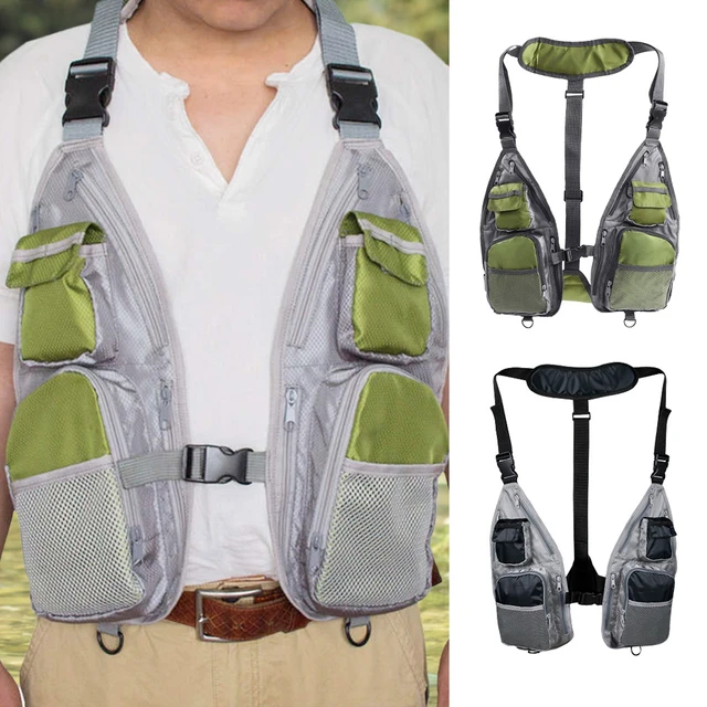 Fly Fishing Vest Pack 600D Oxford Cloth Breathable Fishing Vest  Multi-pocket Lightweight Small Tool Storage for Fisherman