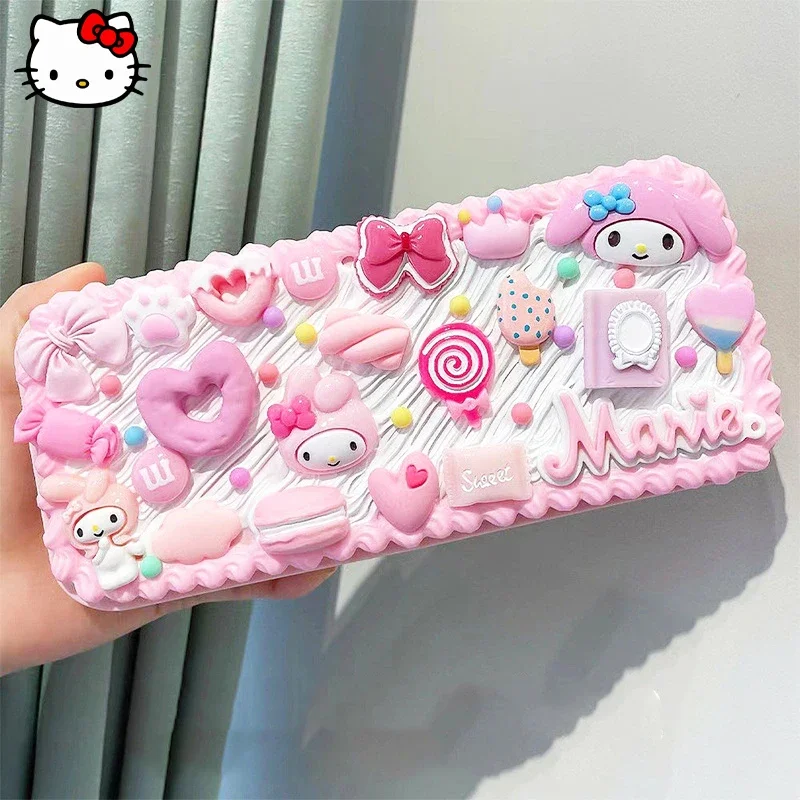 

Kawaii Sanrio HelloKitty пенал MyMelody Cinnamoroll милый мультфильм DIY большой емкости студенческий карандаш фотоподарок