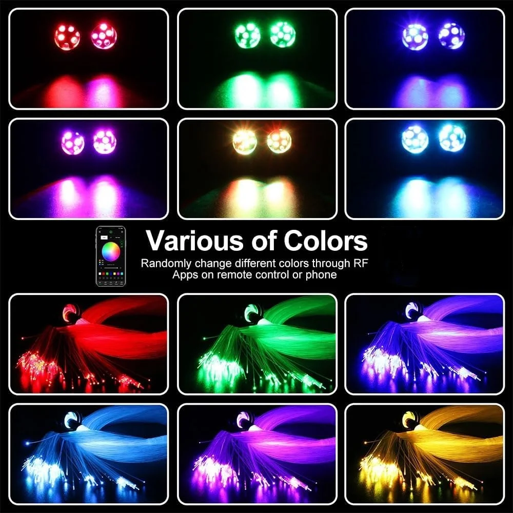 Dual ports RGBW 12V Car Ceiling Fiber Optic Led Source Starry Star DIY Shooting Meteor light App + Sound Remote control Starlight