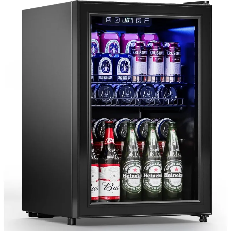 Freestanding Mini Beverage Refrigerator with Digital Display