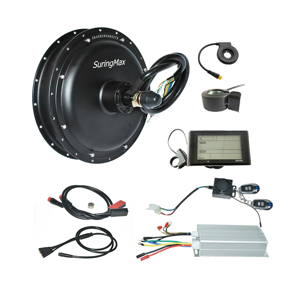 Electric Bicycle 3000w Fat Hub Motor Kit, 72V 85A 100A E-Bike Controller, Rear Freewheel, 175mm 190mm, 100 km/h, 140Nm, 45H