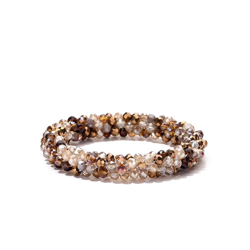 Bohemian Crystal Beaded Stretch Bracelet for Women - Vintage Boho Party Jewelry