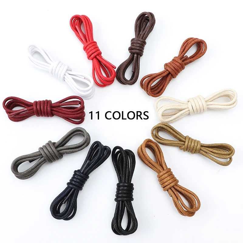 Round Waxed Shoelaces Shoes Soild Cotton Boot Laces Leather Shoelace Waterproof Strings Sports Running Rope 1Pair shoe laces shoe accessories shoelaces without ties