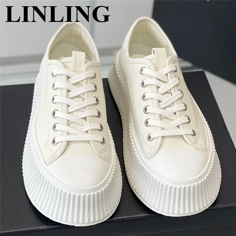 

Women Casual Shoes Fashion Thick Sole Walking Canvas Shoes Woman Platform White Sneakers Women Female Vulcanize Flat Shoes 2023