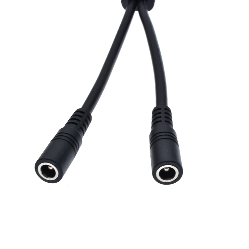 DC Power Splitter Cable 1 Male to Dual Female 5.5mm x 2.1mm 18AWG 32cm For CCTV Security Cameras DVR