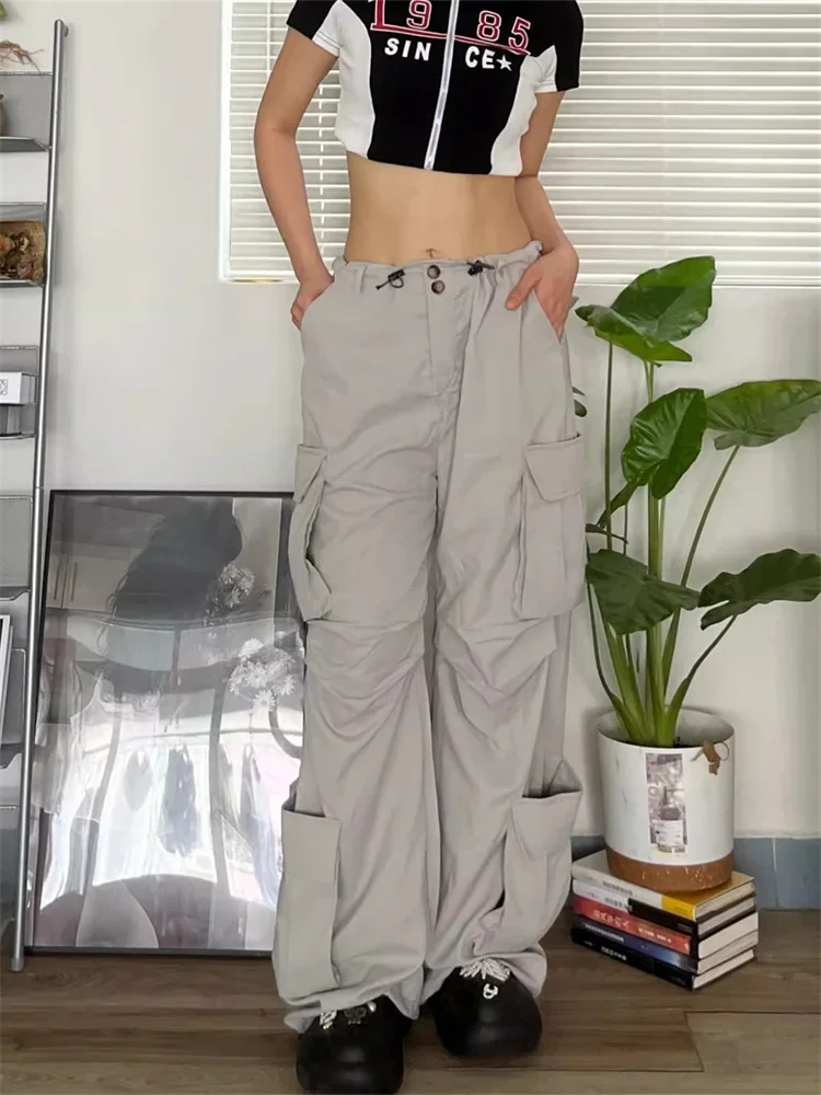 

2024 Y2K Vintage Gary Cargo Pants Women Kpop Fashion Retro Streetwear Joggers Oversize Harajuku Hip Hop Wide Leg Track Trousers