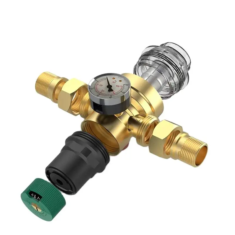 Régulateur De Pression D'Eau DN20 Avec Manomètre - Vanne Réglable En Laiton Pour Installation Domestique