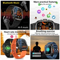 Nouvelle Montre Connectée Militaire 2025 pour Hommes, Écran AMOLED 1,96'', Étanche 5ATM, Suivi Sportif et Fitness, Appel Bluetooth, Montres Intelligentes 4