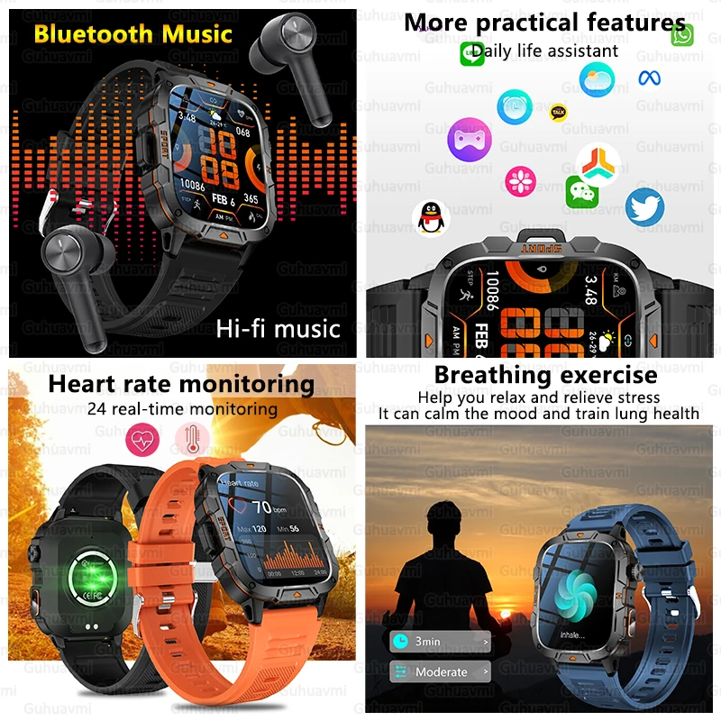 Military Grade 1.96" AMOLED Smartwatch 4