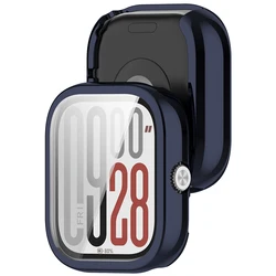 Durable TPU Smart Band Case with Full Cover Screen Protector and Anti-Scratch Film Bumper for Watch 5 eSIM (Deep blue)