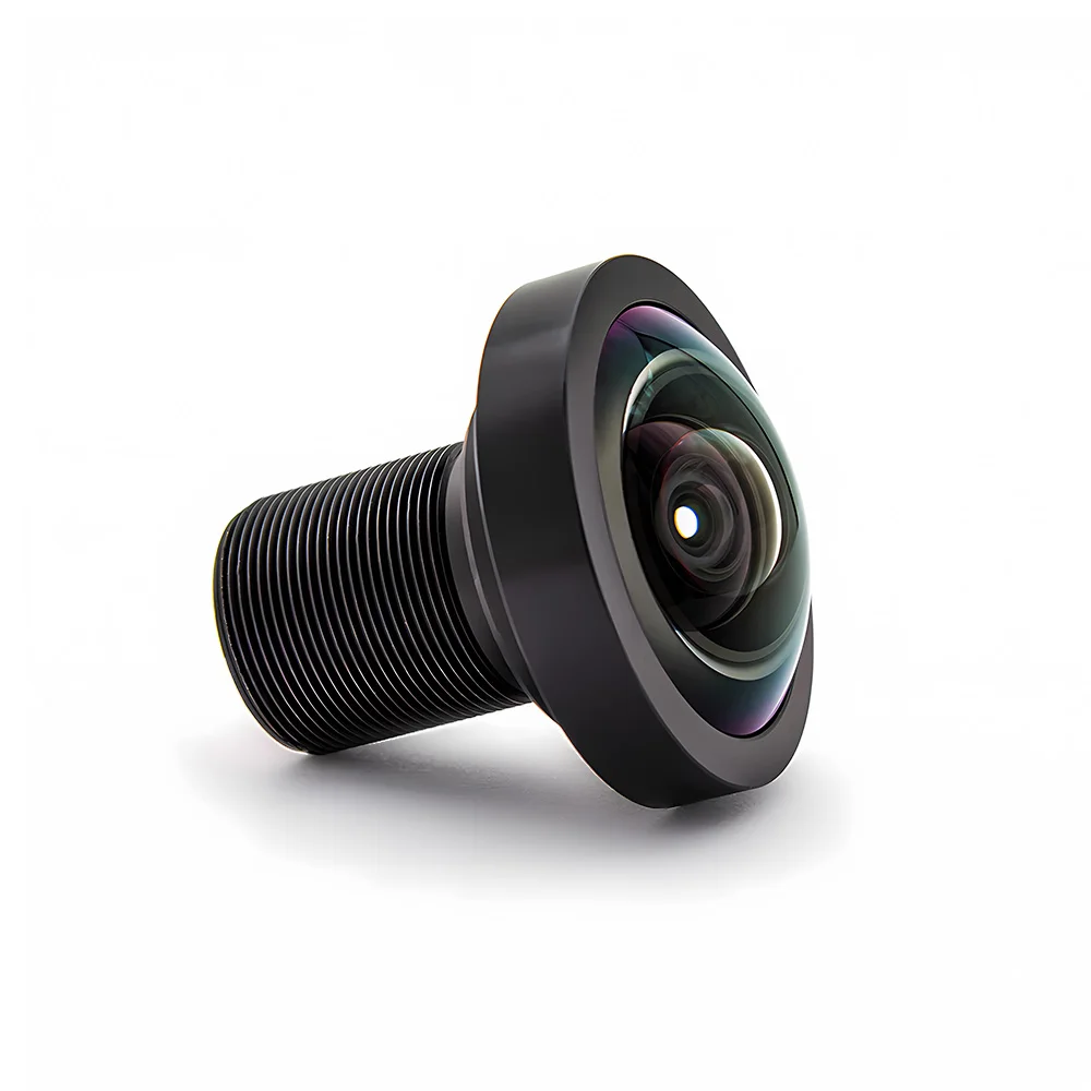 HD 12MP M12 Mount 1.9mm No Distort Fisheye Lens 1/2" Image Format F1.8 Aperture