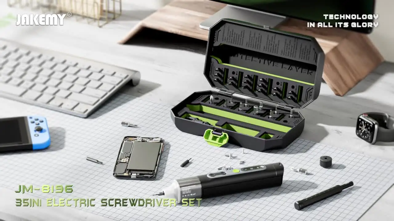 JAKEMY JM-8196 Cordless Electric Screwdriver Set Rechargeable