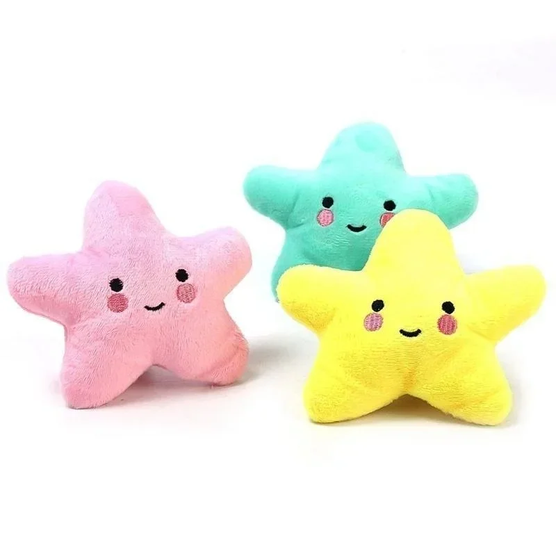 Peluches à mordre pour animaux de compagnie, jouets couineurs, jouets en peluche pentagramme avec sourire mignon pour chiens et chiots, accessoires pour animaux de compagnie_voghion.com