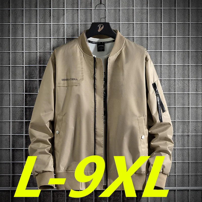 9XL Large size men's windproof jacket Spring Outdoor Tactical Retro Bomber Jacket Streetwear men's baseball aviator jacket