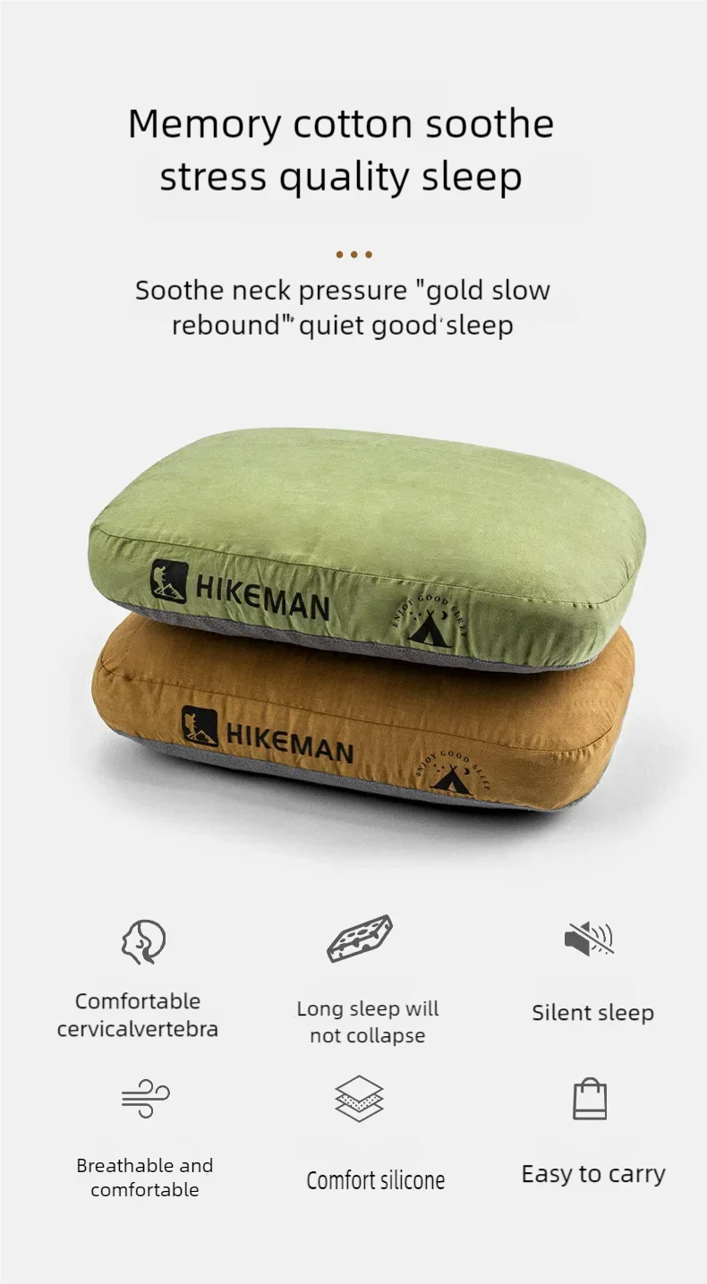 Description Picture 3 of itemHIKEMAN Outdoor Pillow Memory Cotton Cervical Pillow Portable Breathable Camping Gears Travel Sleeping Supplies with Storage Bag