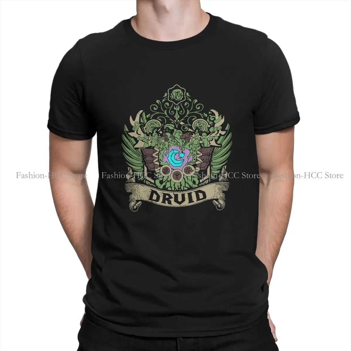 Druid Elite Edition Maglietta Casual In Poliestere World Of Warcraft Gioco Di Ruolo Top Creativi Maglietta Comoda Da Uomo