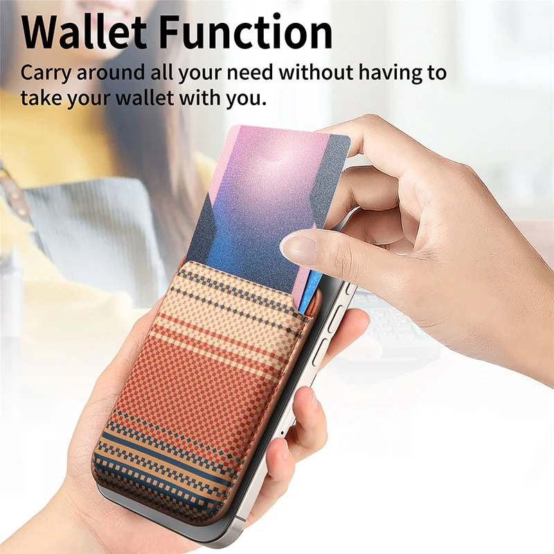 Premium Magnetic Carbon Fiber Wallet Card Holder with Leather Finish