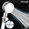 ZhangJi New Propeller Driven Shower Head with Stop Button and Cotton Filter Turbocharged High Pressure Handheld Shower Nozzle 1