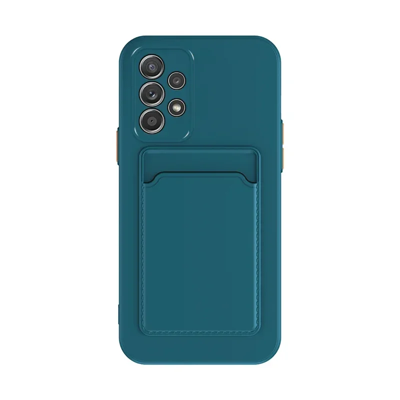 Soft Silicone Slot Wallet Card Holder Back Case Cover