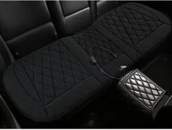 Heated Winter Car Seat Cushion - 12V Auto Rear Seat Warmer (Black 12V)
