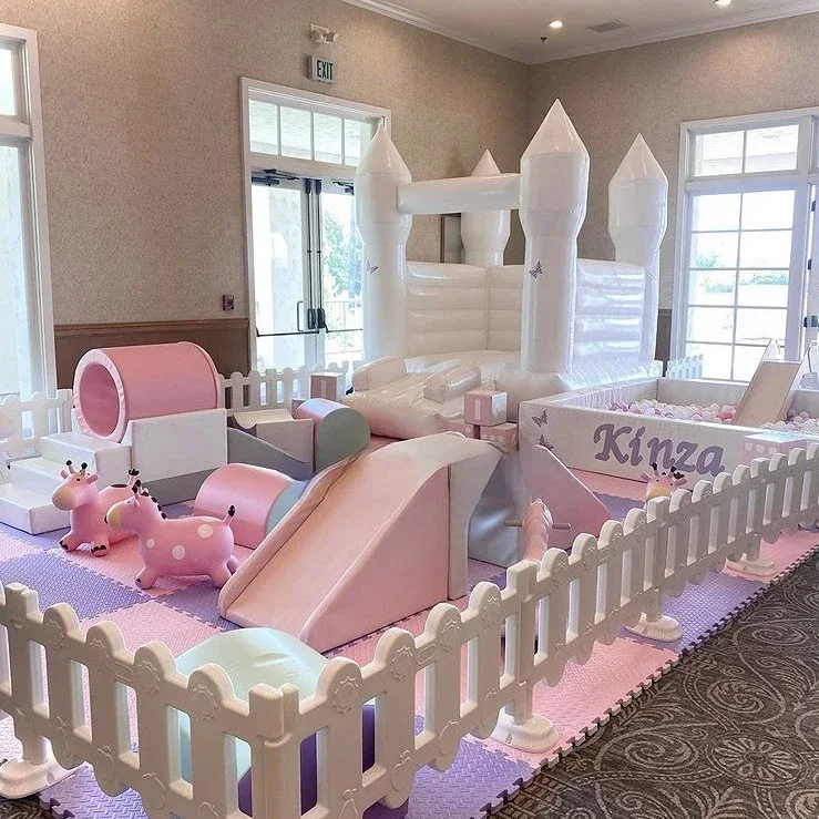 

Soft play pink and white soft play package for party rental