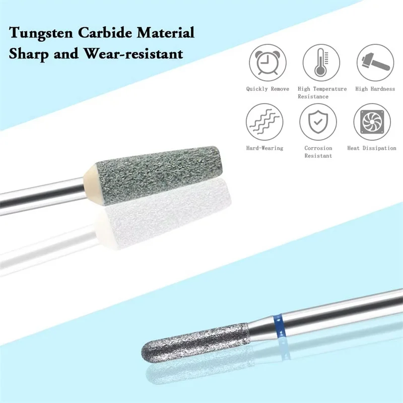 10pcs/Set Diamond Nail Drill Bit Grinder Electric Milling Cutters Pedicure Manicure Files Cuticle Burr Nail Tool ZZ10 3