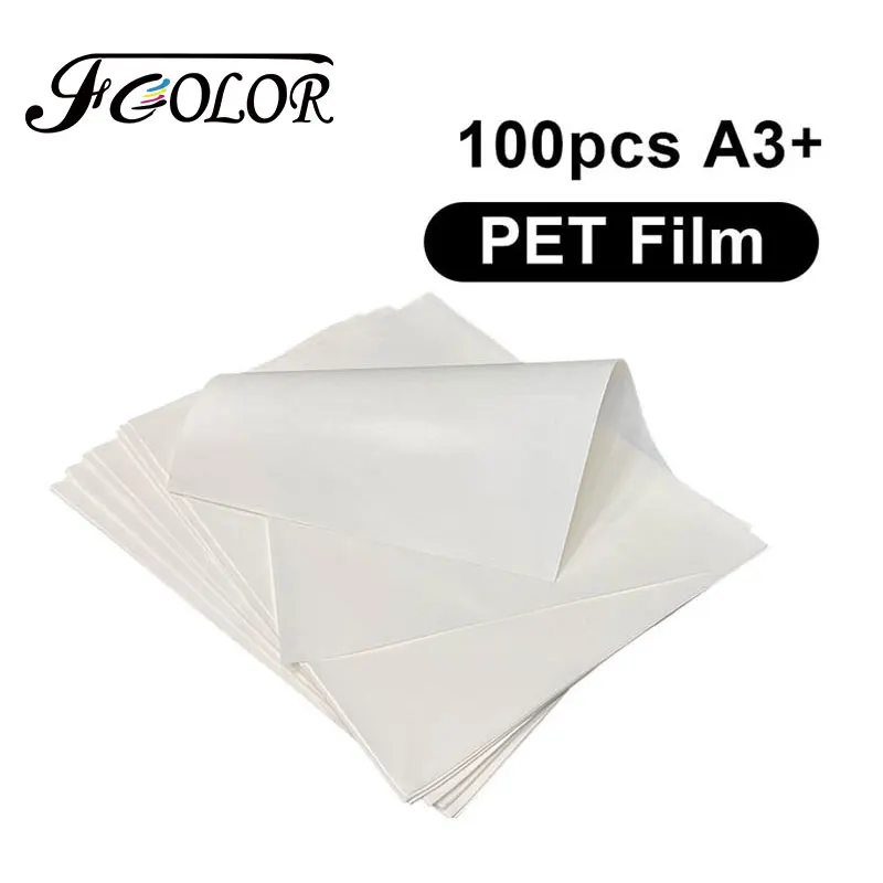

FCOLOR 100 Sheets A3+ Double Sided Hot Peeling DTF PET Film for DTF Printer T-shirt DIY Design Printing Heat Transfer Film