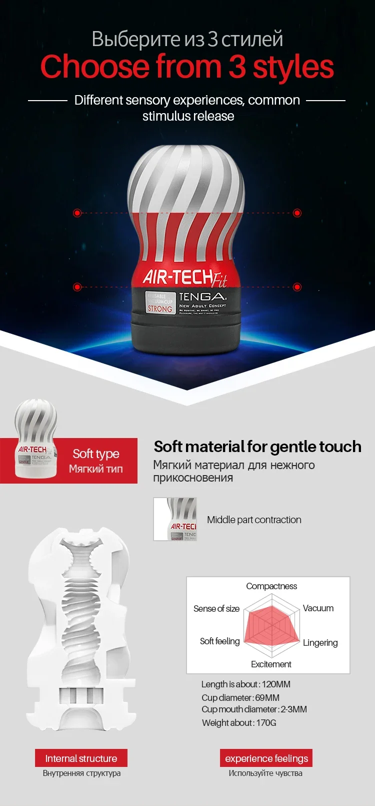 Tenga Male Masturbator Cup Air tech FIT Reusable Vacuum Artificial Vagina Penis Glans Massage Sexy Pocket Real Pussy Sex Toys
