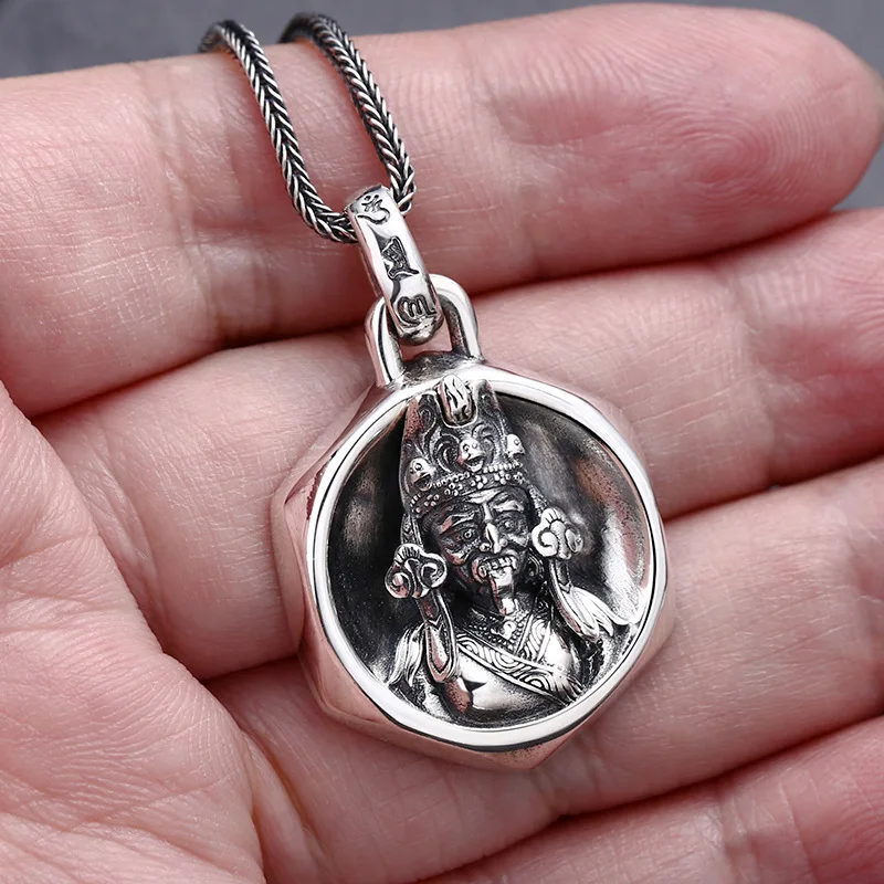 S925 Sterling Silver Pendants 2022 New Fashion Zakilum Tibet God of Wealth Argentum Punk Jewelry Amulet for Men Women