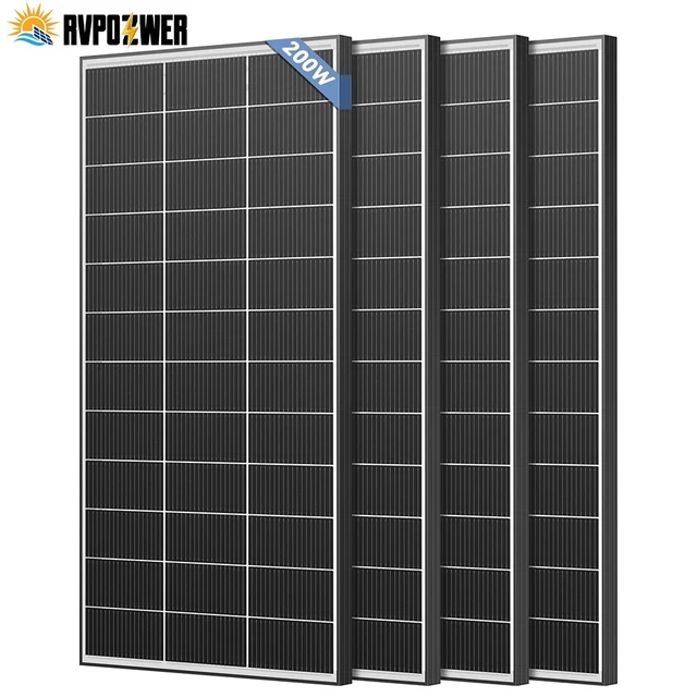 Panneau solaire bifacial RVPOZWER 200W/400W/800W, cellules mono N-Type 18BB, haute efficacité, énergie photovoltaïque pour toit de maison, hors réseau, extérieur 1