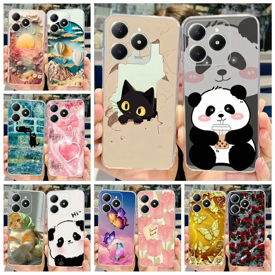 Cute Panda Cartoon Painted Soft Slim Phone Case, Bumper Cover