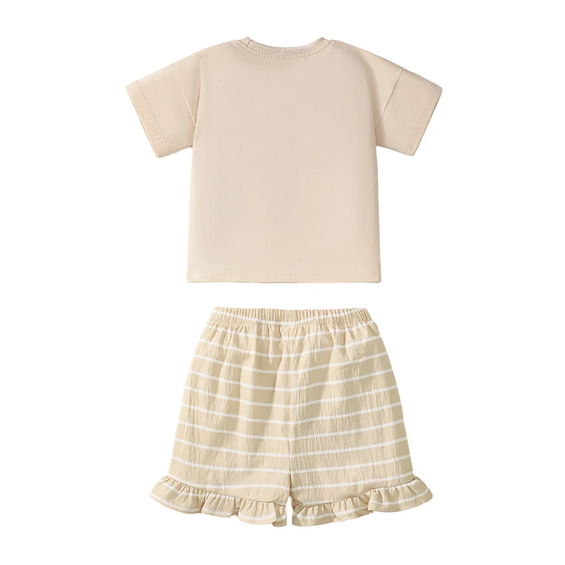 2Pcs/set Children's Clothing Kids Clothes Baby Girls 2025 Tracksuit Summer Cotton Sets Cartoon Unicorn T Shirts Tops+Pants