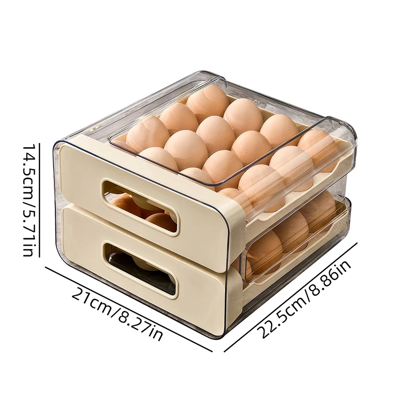 Refrigerator Egg Organizer Storage Box 32 Compartments Drawer Style