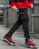 Men Street Elastic Denim Jeans Wash Solid Color Multi Pockets Cargo Pants Casual Slim Fit Daily Wear Joggers Mid Waist Trousers 6